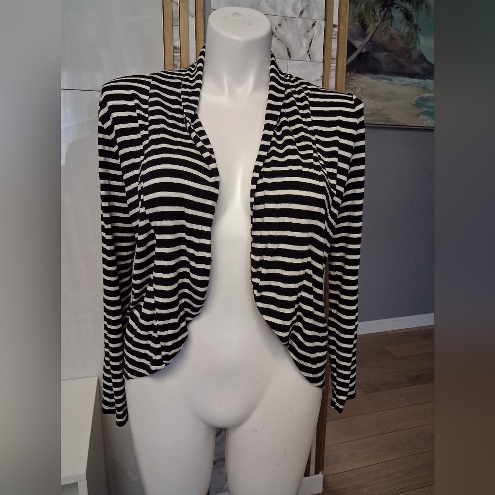 Striped Black and White Women's Jacket